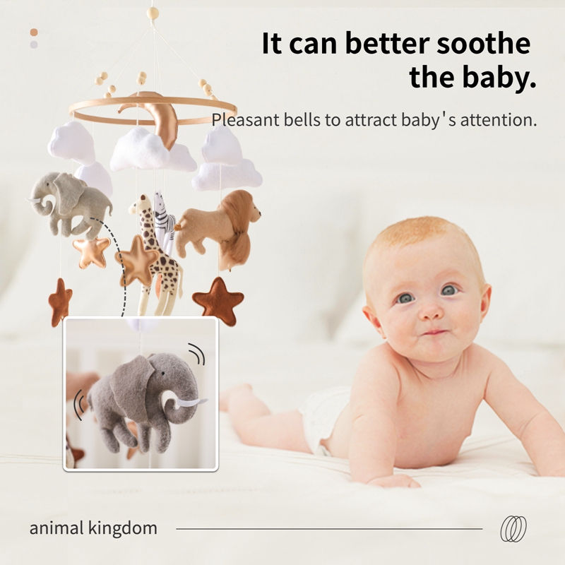 Crib Mobile Bed Bell Wooden Ba - Baby Rattle Toy Set recension och pris