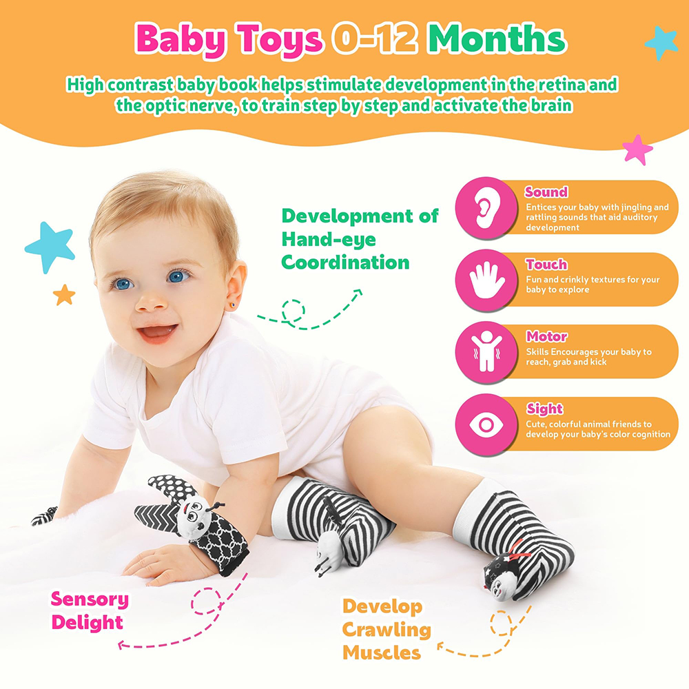Foot Finders & Wrist Rattles f - Baby Rattle Toy Set recension och pris