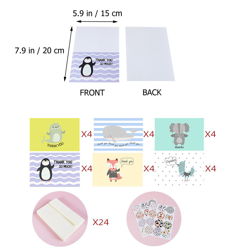 24 Sets Thank You Cards Bulk B - Baby Products Gift Card recension och pris
