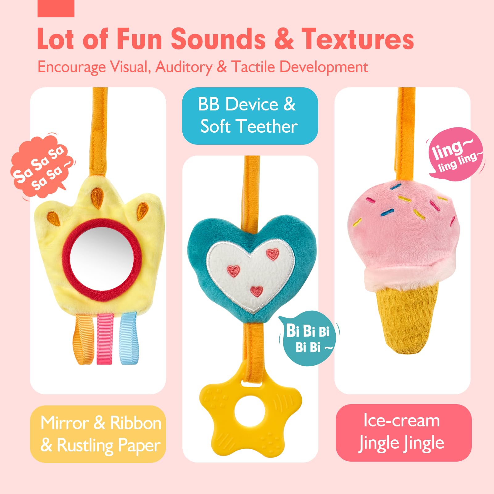 Car Seat Toys for Babies Rattl - Baby Rattle Toy Set recension och pris